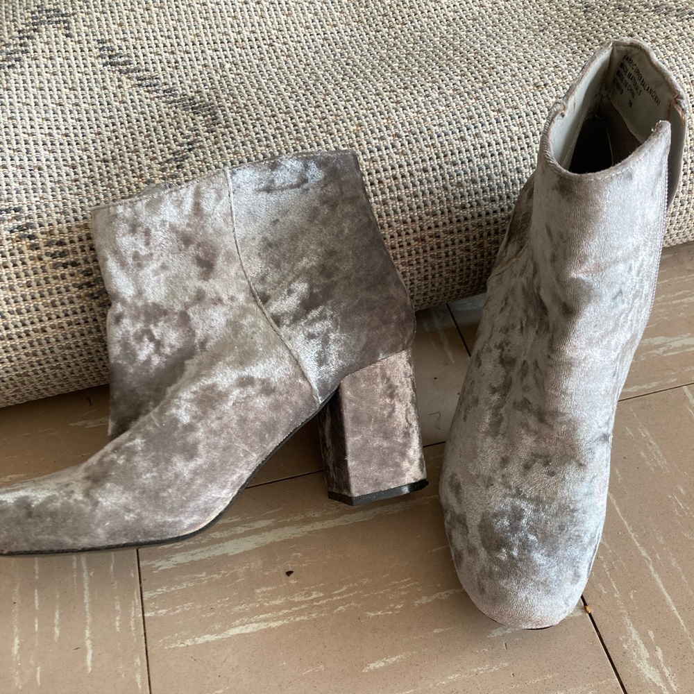 Silver Suede Boots